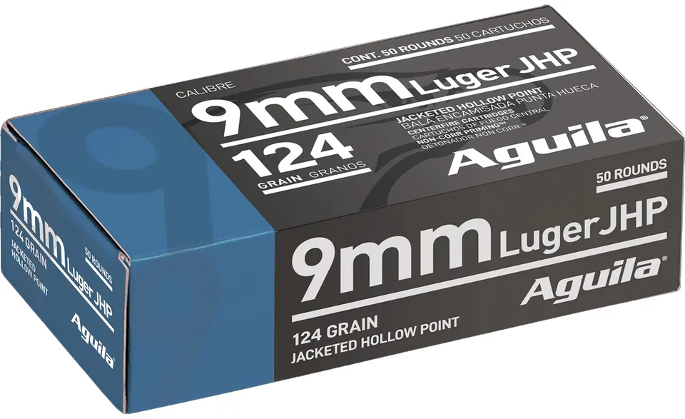 AGU 9MM 124GR JHP 50RD 10BX/CS