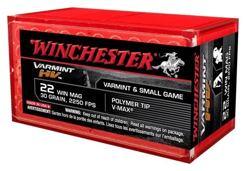 WINCHESTER SUPREME 22WMR 30GR V-MAX 2250FPS 50RD 20BX/CS