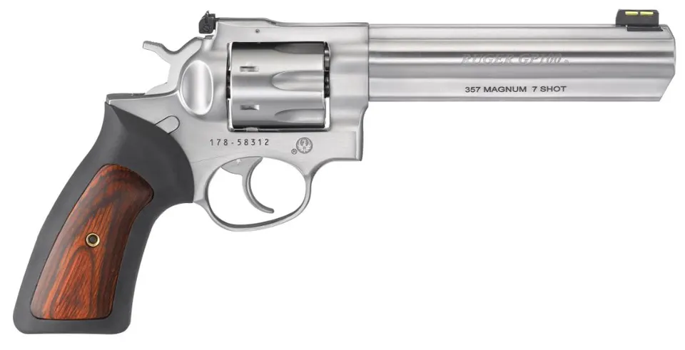 GP100 357MAG 7SH 6" SS AS — 1773 | BLACK HOGUE MONOGRIP