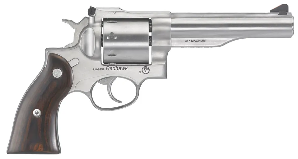 REDHAWK 357MAG 5.5" SS AS 8SH — 5060 | HARDWOOD GRIPS | CASE